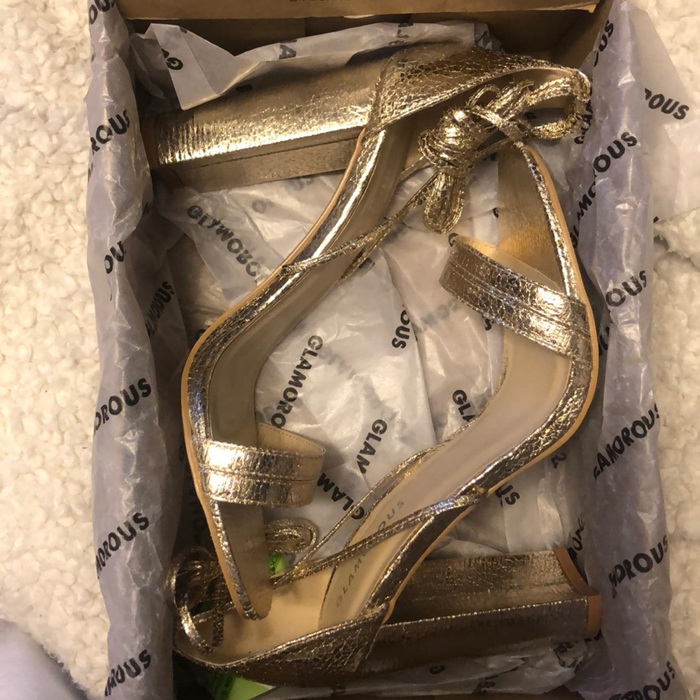 Gold Heels - Size EU 37 (size runs larger) US 7